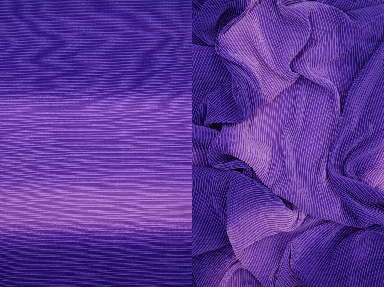 1 Yard Pleated Ombre Print Bodre Interlock Fabric 150 GSM 100% Polyester 58/59" Width